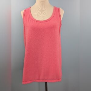 Ann Taylor Coral Pink Sleeveless Blouse Large